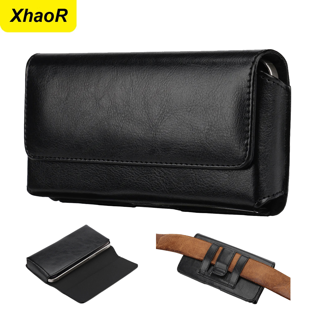 Men Accessories Pack - حافظة هاتف جلدية عالمية بمشبك حزام