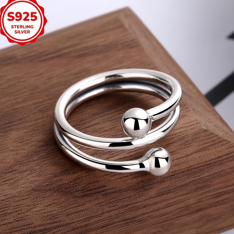 Men'S Minimalist Accessories - خاتم خرز من الفضة الإسترليني عيار
