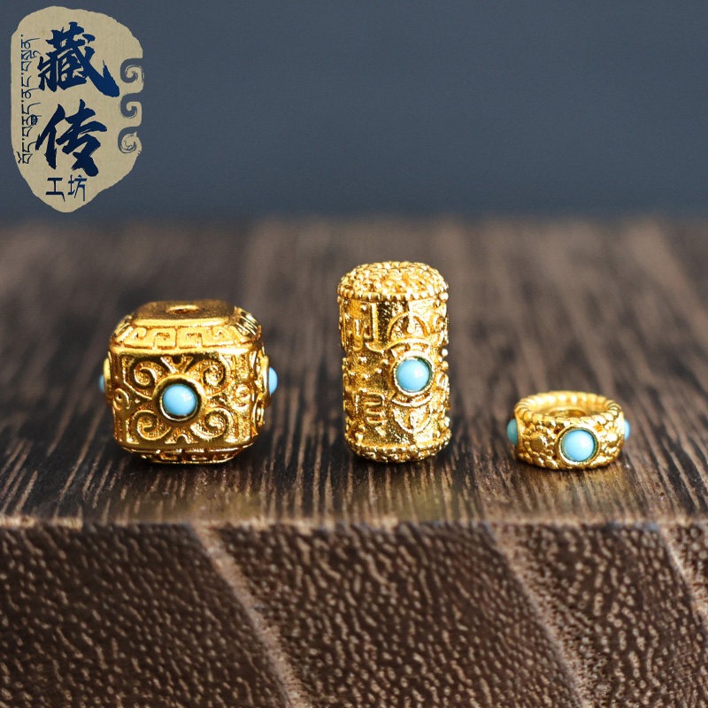 Men'S Accessories Jewelry Bracelet - خرزة فاصلة من الفيروز بلون ذهبي