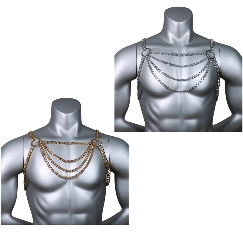 Mens Accessories Style - الرجال مثير الجسم المعدني الصدر سلسلة