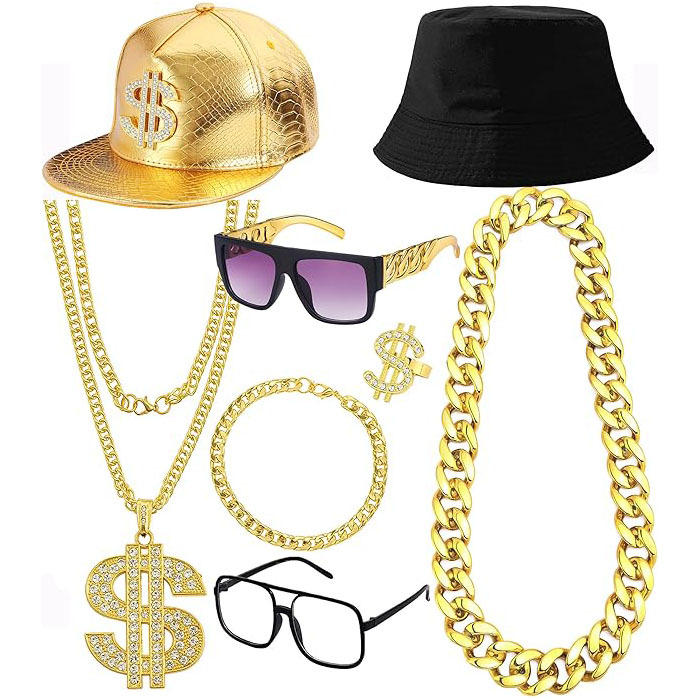 مجموعة إكسسوارات زي الهيب هوب  - مراجعة Men'S Accessories In The 80S وسعره